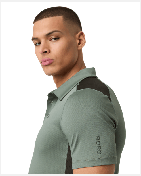 Björn Borg Ace Mesh Panel Polo Green