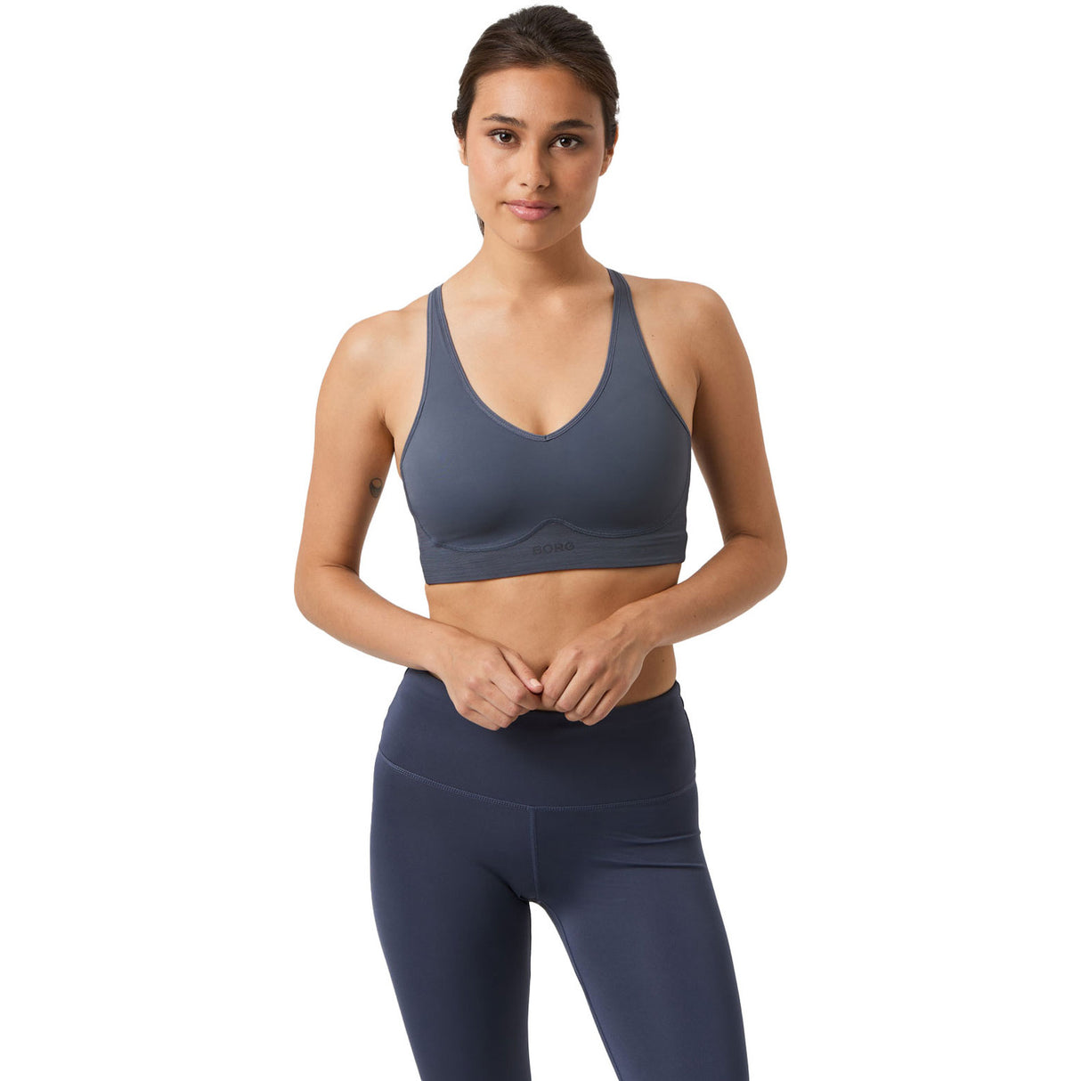 Björn Borg Mid V Support Sports Bra Odyssey Gray