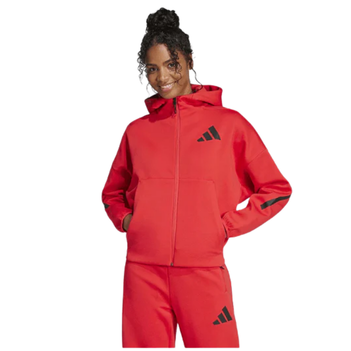 Adidas Zip Hoodie ZNE FZ W Red
